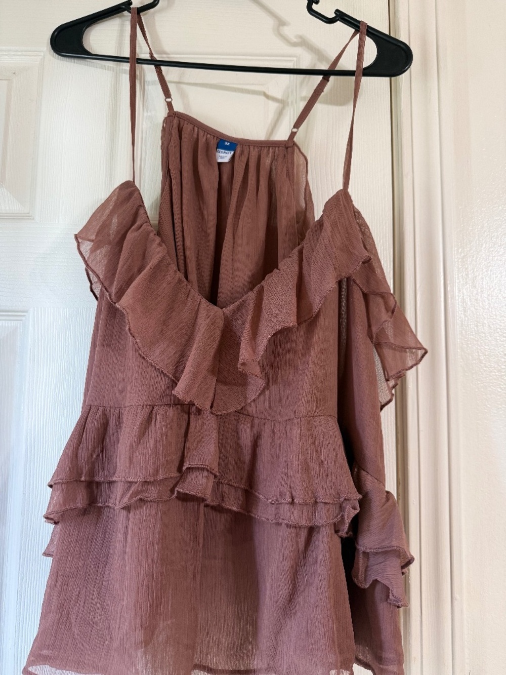 Old Navy Brown Ruffle Tank Top